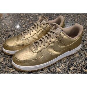 Nike Air Force 1 Low '07 LV8 'Gold' Sneaker Shoe Metallic Mens Sz 14 US